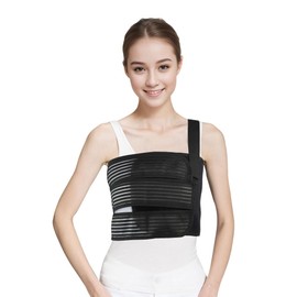 Malloraned Rib Brace for Women Men,Breathable Chest Binder,Rib Protector Wrap & Chest Brace for Dislocated or Injured Ribs (M(25"-33"))