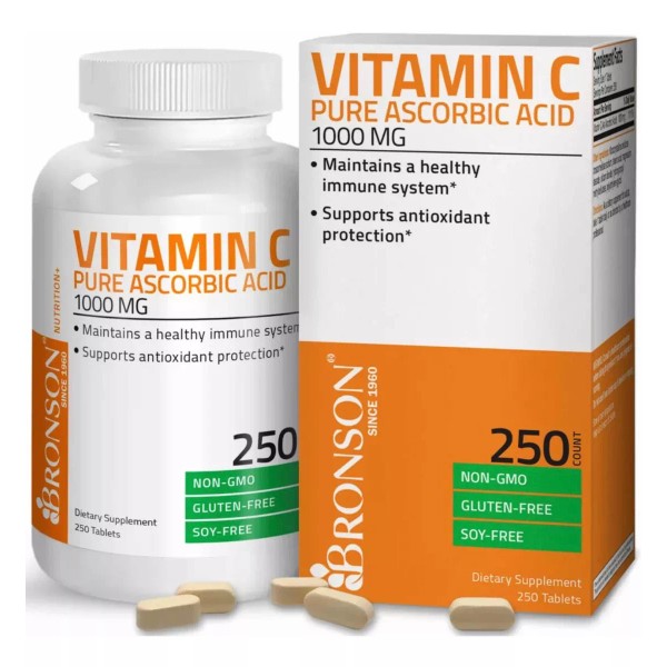 Bronson Vitamina C 1000mg (250 Tabletas) Scorbato De Sodio Bronson