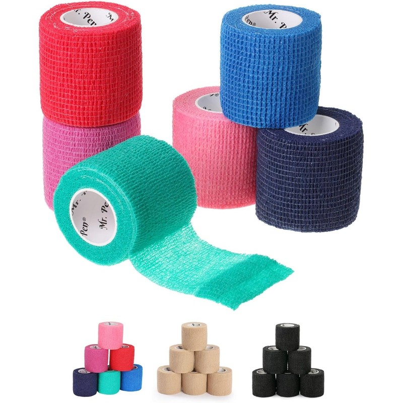 Mr. Pen- Self Adhesive Bandage Wrap, Assorted Colors, 2" x