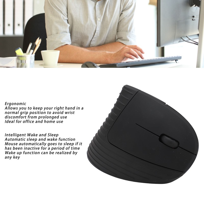Wireless Vertical Mouse 2.4G Adjustable DPI Rechargeable Right Handed Ergonomic
