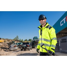 Portwest PW360 Men's PW3 Hi Vis Waterproof Extreme Rain Jacket - Reflective Breathable Premium Safety Jacket Yellow/Black, Small