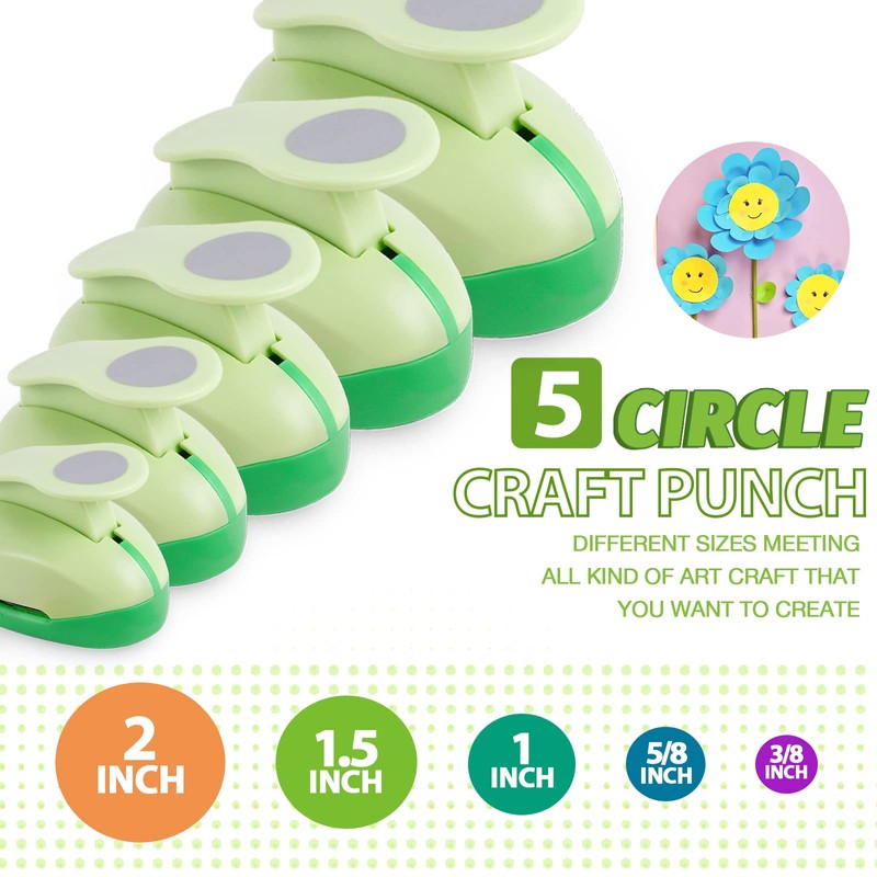 UCEC Circle Punch Craft Hole Punch for Paper Crafting, 5