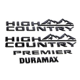 Tailgate Side Emblem Badge Nameplate 86533390 Replacement for 2015-2021 High Country Premier Duramax 4pcs (Gloss Black)