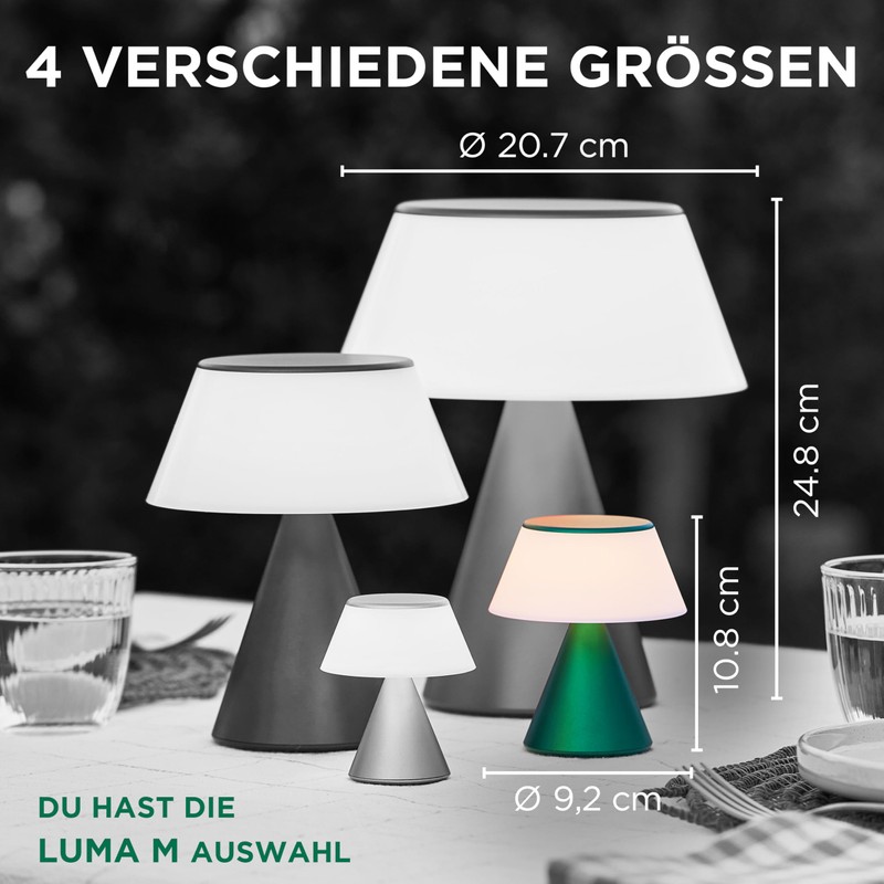 Lexon Luma M LED Desk Lamp, Wireless Table Lamp with