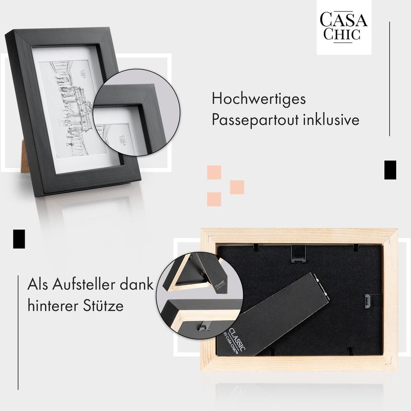 Classic by Casa Chic Picture Frame Black in Various Sizes