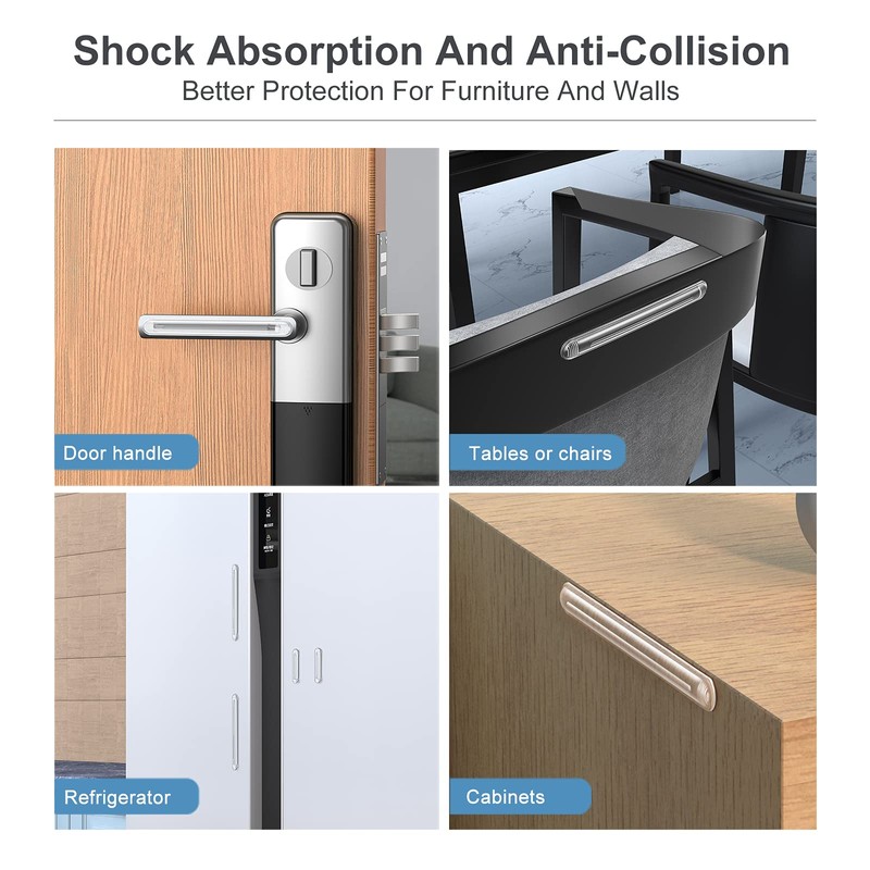 Cabinet Door Bumper, Clear Rubber Door Stopper, Wall Protector, Adhesive