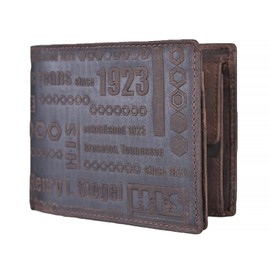 H.I.S Men's Wallet Purse W 34/1170 Dark Brown
