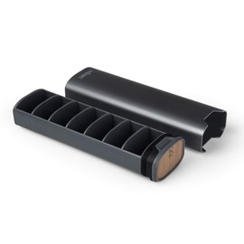 7 Day Large Pill Box, 7 Days for Travel, High Quality, Stylish Aluminium and Wood Pill Box with for Dietary Supplements, Pills, Vitamins and Medicines (Steel Grey)