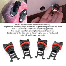 Boat Drain Bung, 4pcs Boat Drain Bung Plugs Standard Coarse Thread with PE Washer for Marine Ship Yacht