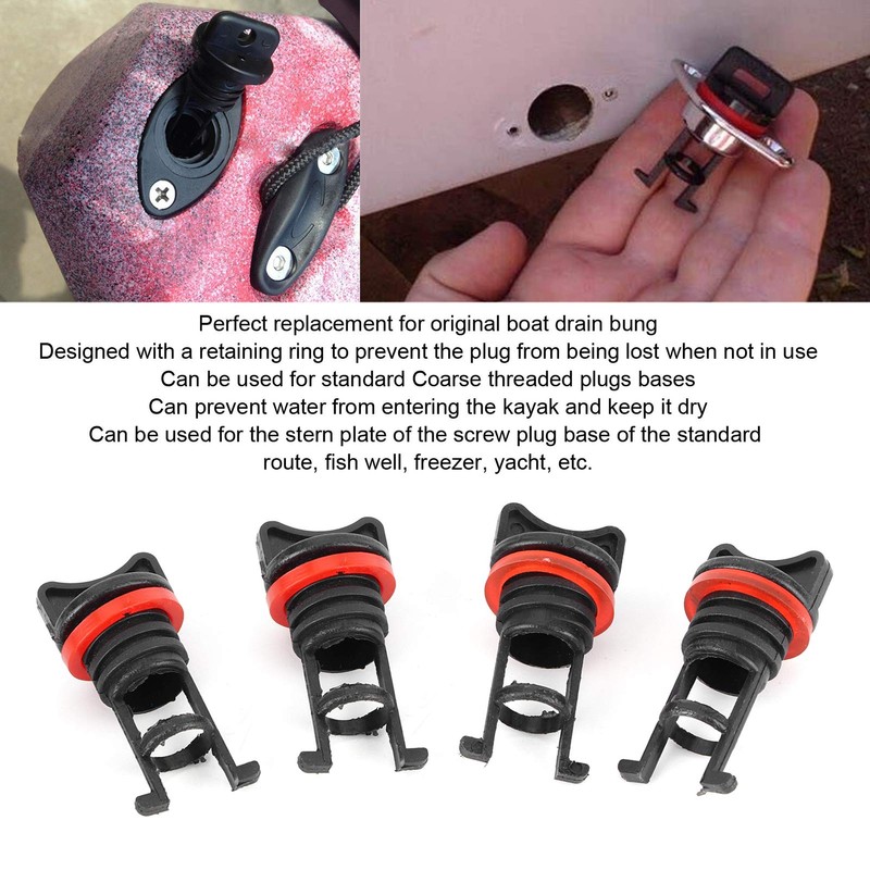 Boat Drain Bung, 4pcs Boat Drain Bung Plugs Standard Coarse