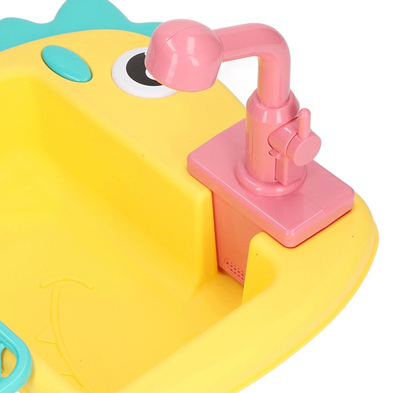2 in 1 Play Kitchen Sink Toys with Running Water