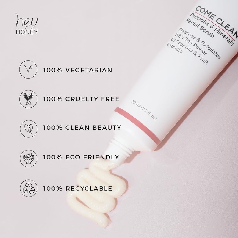 Hey Honey, Come Clean Propolis & Mineral Facial Scrub. Rich,