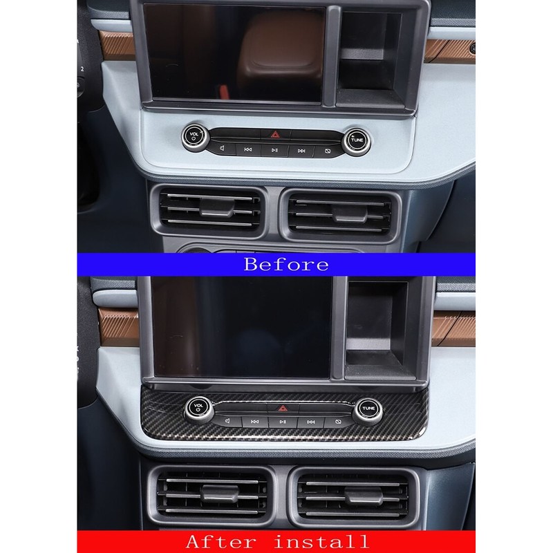 Multimedia Control Knob Cover Trims Carbon Fiber Style Replacement for