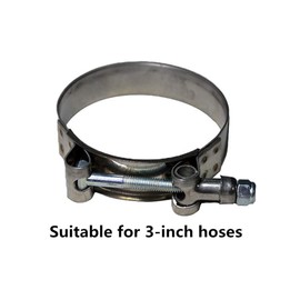 2 Pack Stainless Steel T Bolt Hose Clamps Heavy Duty Adjustable Large Jubilee Clips Hose Clip 72-80mm for 3 Inch Hose