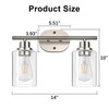 Ascher 2-Light Bathroom Light Fixtures, Modern Vanity Lights with Clear