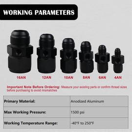 10AN Male Flare to -10 Female Swivel with 1/8 NPT Gauge Port Fuel Pressure Take Off Fitting Adapter Aluminum, Pack of 2