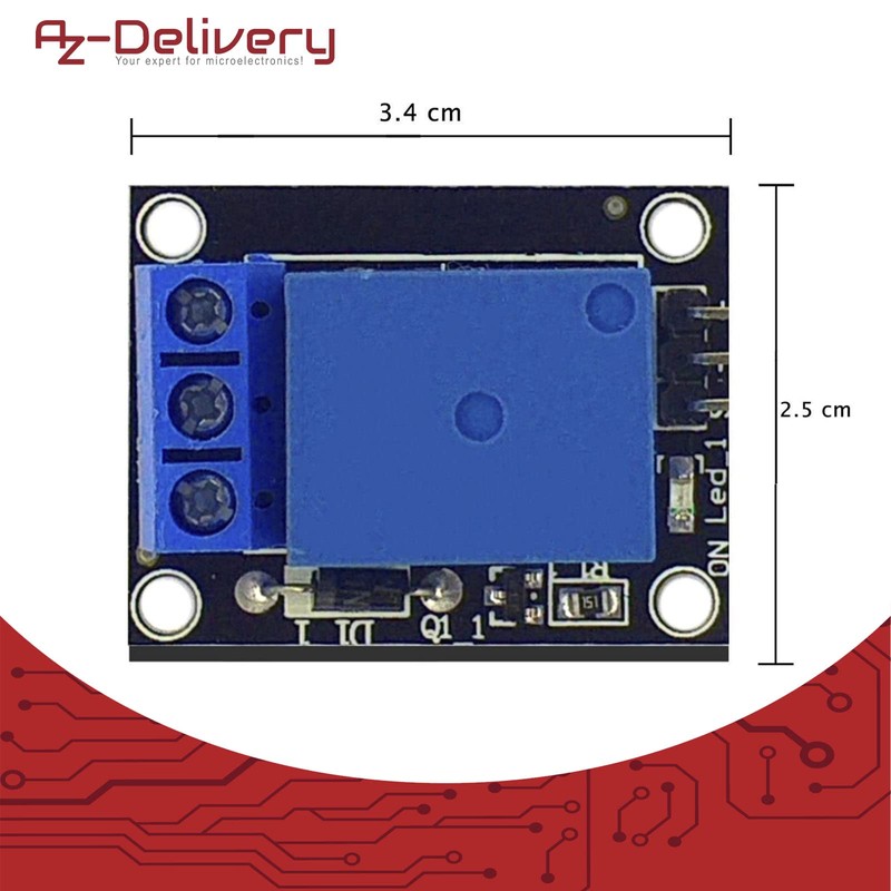 AZDelivery 1-relay, 5V, KY-019 Parent relay