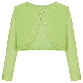 BONNY BILLY Girls Cardigan Bolero Jacket Cotton Kids Clothing, Green, 3-4 Jahre