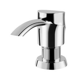 SAMODRA Kitchen Sink Soap Dispenser, Chrome Soap Dispenser Built-in,ABS Dispenser Pump Head with 11 oz PET Bottle, Refill from Top