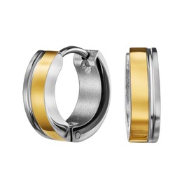 Traveller 166345 Earrings – Bi-Colour – Gold & Silver Colour – Diameter 13 mm – Stainless Steel – Gold-Plated, Stainless Steel