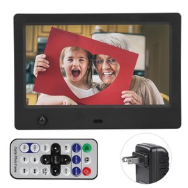 7in Digital Photo Frame 800x480 HD Electronic Album with Body Sensor 16:9 Black/WhiteBlack US Plug 100-240V