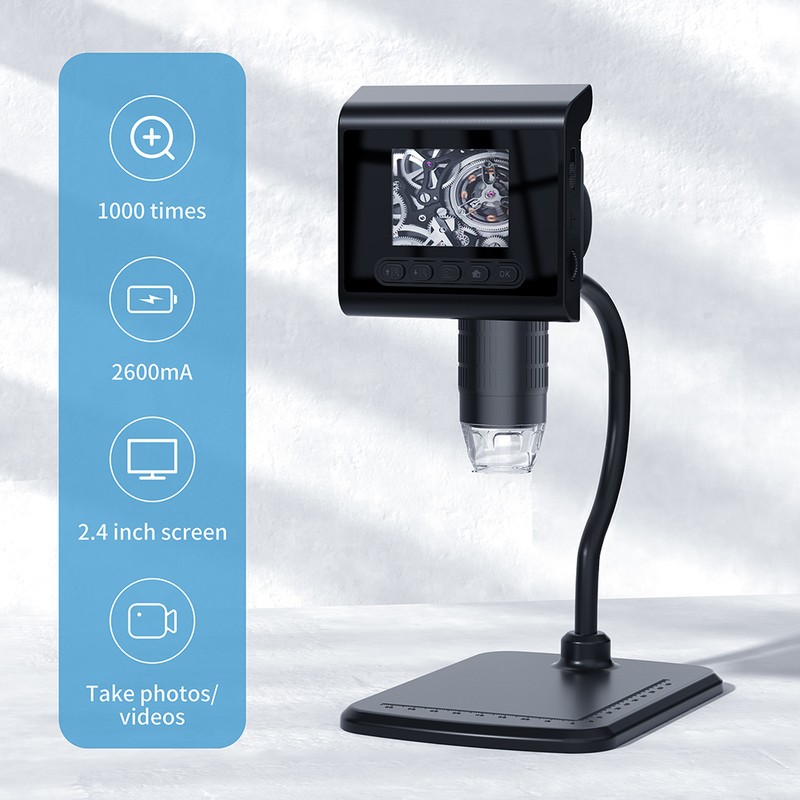 1080P High-Clear Digital Microscope with 2.4-inch Full Color LCD Screen,