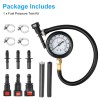 Octoder 100PSI Fuel Injection Pressure Tester Gauge with 3 Quick
