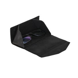 Solo Pelle Foldable Glasses Case Genuine Leather Portable Glasses Box Folding Glasses Case with Magnetic Closure Sunglasses Case for Men Women Children, stone grey