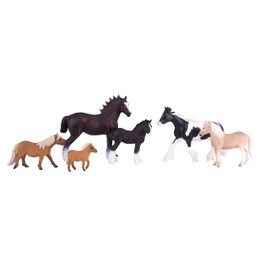 MOJO - 6pc Horses Playset | Hand-Painted Toy Figure | Horses World Collection | True to Life & Highly Detailed | Designed in UK