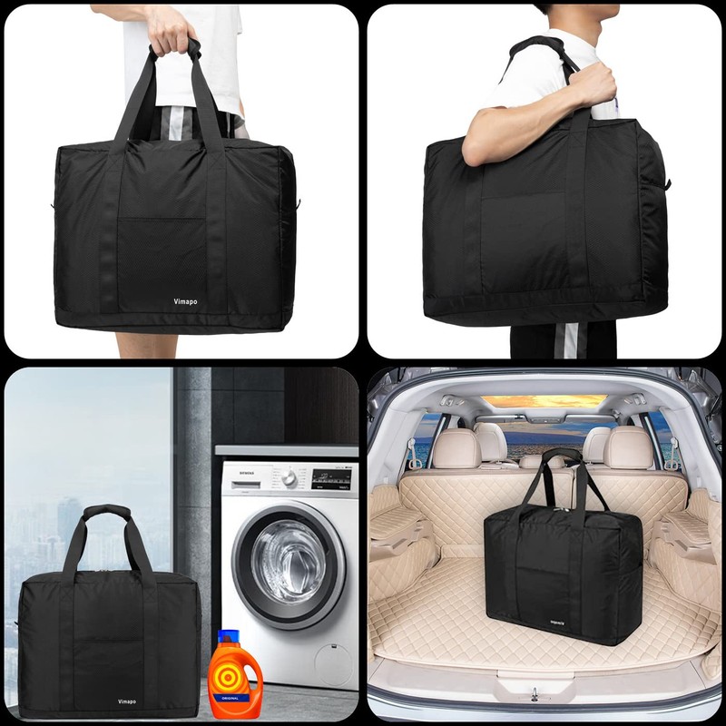 Vimapo Foldable Travel Duffle Bag with Trolley Sleeve 40L -