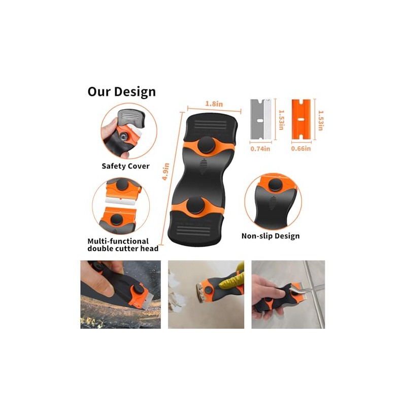 Razor Blade Scraper Tool Set, 4 Pack Paint Scrapers with