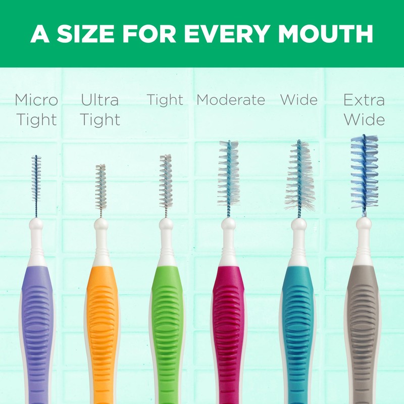 GUM Proxabrush Go-Betweens - Moderate, Interdental Brushes Between Teeth, Dental