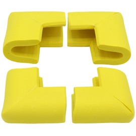 4 Pack Foam Corner Guards Edge Protectors, Safety Bumper W Self-Adhesive Tape Furniture Corner Glass Coffee Table Edge Guard Soft Rubber Baby Proofing, U Type,Yellow