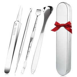 Professional Blackhead Remover Pimple Popper Tools Kit, Pore Prep Scraper, Precision Nose Blackhead Extractor Tweezers, Black Head Removal for Face Acne, Whitehead Popping Extractor, Blemish Comedone