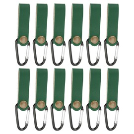 12Pcs Leather Wall Hooks PU Leather 5KG Load Durable Sturdy Wide Application Wall Hanging Strap for Bedroom KitchenGreen