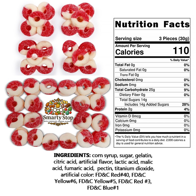 Gummy Ring Candies, Cherry Flavors (2 LB)