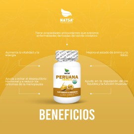 Maca Amarilla 100 Cápsulas, Calidad Premium Sabor Natural