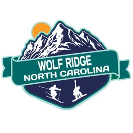 Wolf Ridge North Carolina Ski Adventures Souvenir 2 Inch Vinyl Decal Sticker Mountain Design