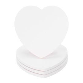 sourcing map 4Pcs Absorbent Coasters White Marble Heart Shape Coaster with Cork Backing Non-Slip for Home Office 4.3inches.