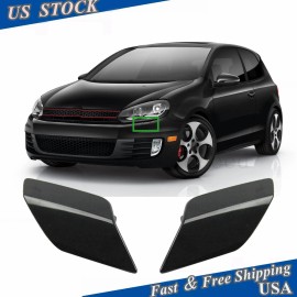 Supersonic-Speed For VW Golf 6 MK6 GTI 09-2013 Pair Front Headlight Washer Jet Spray Cover Cap US