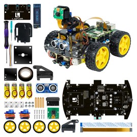 LAFVIN 4WD Smart Car Kit for Raspberry Pi 5/4B/3B+/3B/2B/1B+ with Tutorial, Multi-Functional Smart Robot with Camera (Raspberry PI Not Included)