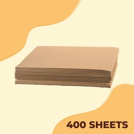 Corrugated Cardboard Sheets 12.25''x15.25”- (1/8” Thick) | 400 Sheets| Insert Pads, Brown, Frame Backing, DIY Projects, Arts and Crafts, Dividers, Mailing, Packing Protection