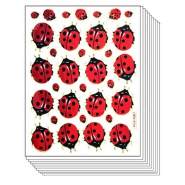 Stickers Glitter Pack 10 Sheets Cute Red Ladybug Insect Cartoon Paper Sticker for Children Kids Stickers Supplies School Scrapbooking Diary Card Birthday (15)