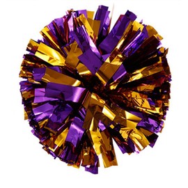 13'' Cheering Squad Spirited Fun Cheerleading Kit Cheer Poms Pack of 2(100g) (Purple and Gold)