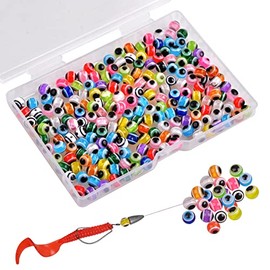 Fishing Eye Beads Fishing Bait Eggs Kit Assorted Fishing Line Beads Plastic Round Mixed Color Beads for Fishing Lures Carolina Rigs Taxes Rigs Slip Bobbers Rigs DIY Kit (200pcs 6mm Mix Beads)
