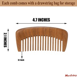 The Moreinday Wooden Wide Tooth Green Sandalwood Hair Comb for Women and Men