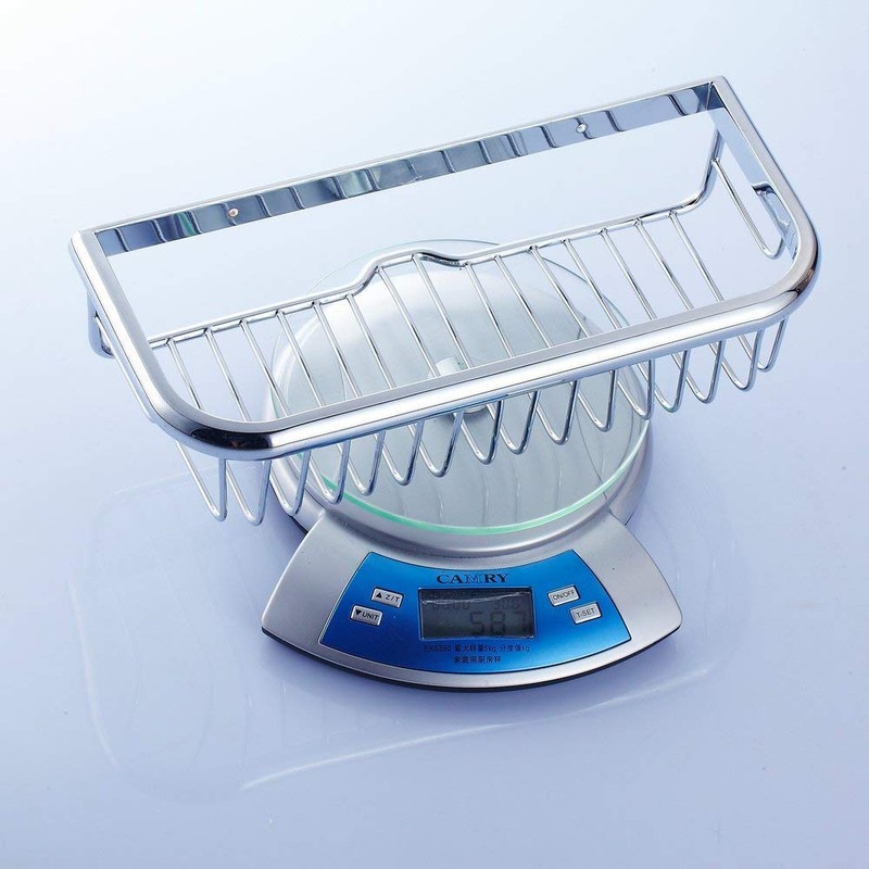 Beelee 11.81 Inch Brass Shower Caddy with Concealed Installation Screws