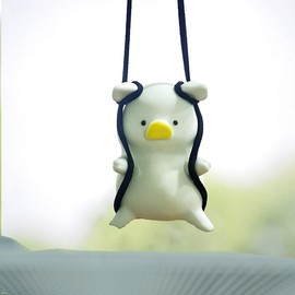 Super Cute Swinging Duck Car Mirror Decor - Fun Car Ornament & Dashboard Accessory for Rearview Mirror - Perfect Car Decoration & Stylish Car Accessory (Pig)