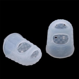 5 Pcs White Finger Tips,Anti-Slip and Reusable Silicone Fingertip Protector Guard Pads for Paper Sorting, Collating, Sewing, Money Counting, Guitar,Playing Etc Finger Pads and Moisteners