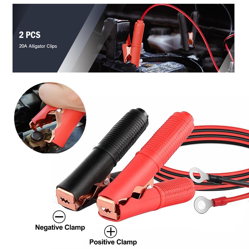 HuaLiSiJi HuaLiSiJi Krokodilklemmen Autobatterie 12V 24V, Batteriekabel Klemmen mit Sicherung